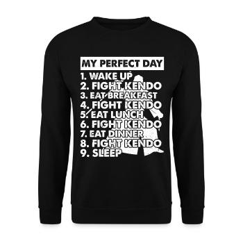 Kendo Fighter Kendo Wrestler - Plan du jour du Kendo - Sweat-shirt Unisexe - noir - Devant - Alina (178cm) & Michal (187cm)
