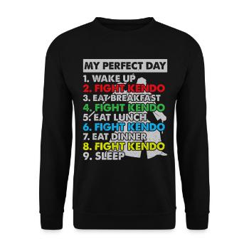 Kendo Wrestler Kendo Fighter - Plan de jour de Kendo - Sweat-shirt Unisexe - noir - Devant - Alina (178cm) & Michal (187cm)