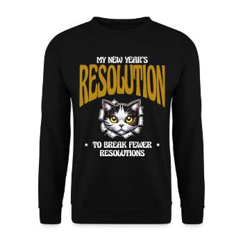 My New Year's resolution to break fewer resolutions - Unisex Sweatshirt - black - Front - Alina (178cm) & Michal (187cm)