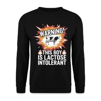 Laktoseintoleranz Laktoseintolerant - Unisex Pullover - Schwarz - Vorne - Alina (178cm) & Michal (187cm)