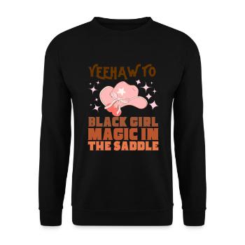 Fille noire magie en selle histoire noire - Sweat-shirt Unisexe - noir - Devant - Alina (178cm) & Michal (187cm)