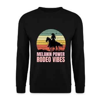 Western Rodeo Melanin Black History Horse lovers - Unisex Sweatshirt - black - Front - Alina (178cm) & Michal (187cm)