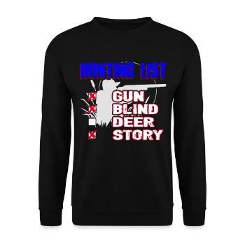 Hunting List Gun Blind Deer Story - Unisex Sweatshirt - black - Front - Alina (178cm) & Michal (187cm)