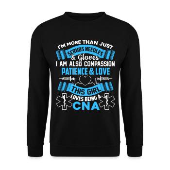 CNA Loves Being A CNA - Unisex Sweatshirt - black - Front - Alina (178cm) & Michal (187cm)