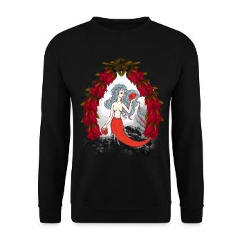 Halloween Mermaid Fairy Tale Xmas - Unisex Sweatshirt - black - Front - Alina (178cm) & Michal (187cm)