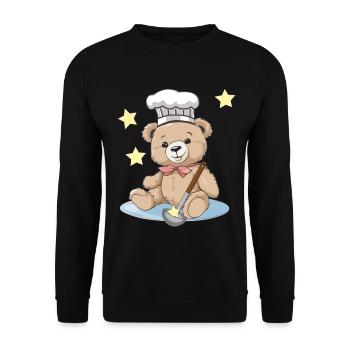 Teddy Star Cook Cooks Cook Cooking - Unisex Sweatshirt - black - Front - Alina (178cm) & Michal (187cm)