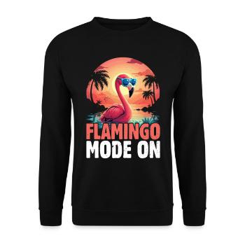 Flamingo Mode On - Pink Flamingo Bird Funny Flamin - Unisex Sweatshirt - black - Front - Alina (178cm) & Michal (187cm)