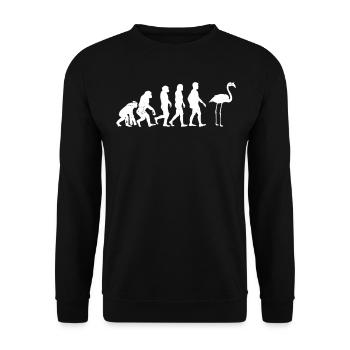 Pink Flamingo Evolution Flamingo - Unisex Sweatshirt - black - Front - Alina (178cm) & Michal (187cm)