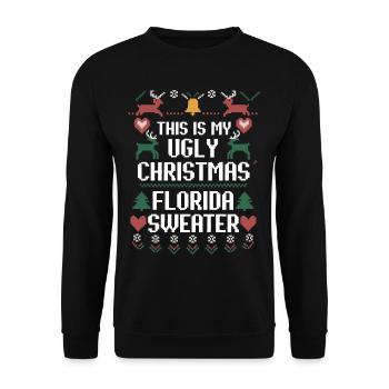 This is My Ugly Christmas Florida Sweater Xmas - Unisex Pullover - Schwarz - Vorne - Alina (178cm) & Michal (187cm)