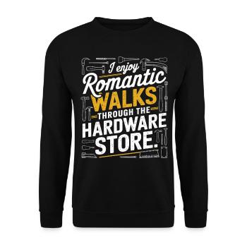 I Enjoy Romantic Hardware Store Tools Dad Handyman - Unisex Sweatshirt - black - Front - Alina (178cm) & Michal (187cm)
