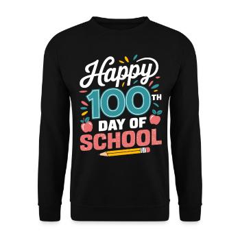 Happy 100th Day of School Colorful Costume Kids - Unisex Sweatshirt - black - Front - Alina (178cm) & Michal (187cm)