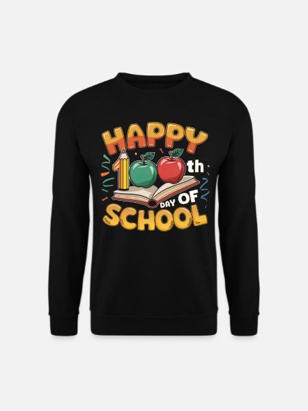 Glædelig 100-års skoledag Farverige piger drenge gave - Unisex sweater - sort