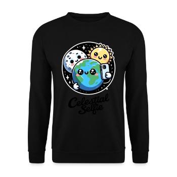 Celestial Selfie Totality Spring Solar Eclipse - Unisex Sweatshirt - black - Front - Alina (178cm) & Michal (187cm)