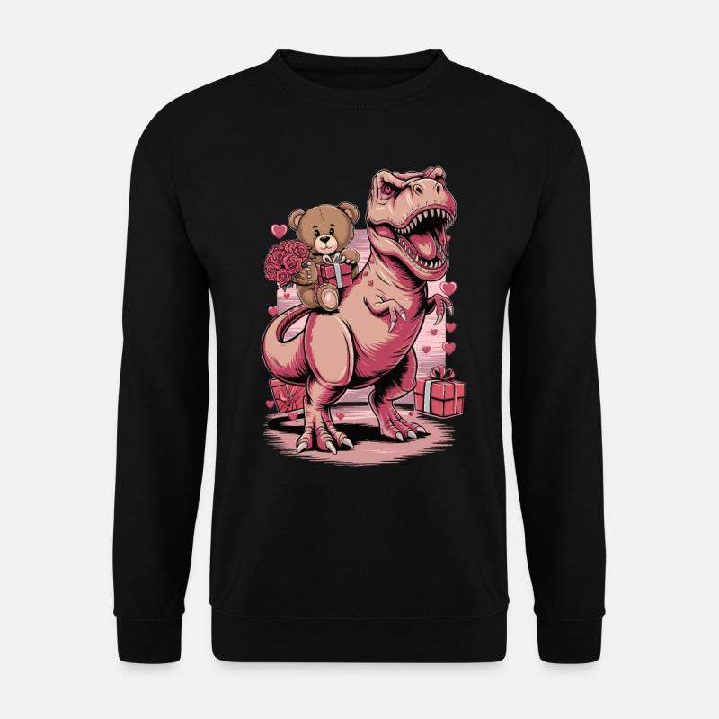 T. Rex Saint-Valentin - Sweat-shirt Unisexe - noir
