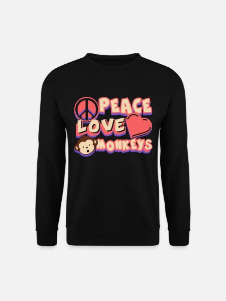 Peace Love Monkeys Tee - Unisex Sweatshirt - black