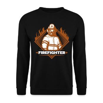 Firefighter Firefighter Pride - Unisex Sweatshirt - black - Front - Alina (178cm) & Michal (187cm)