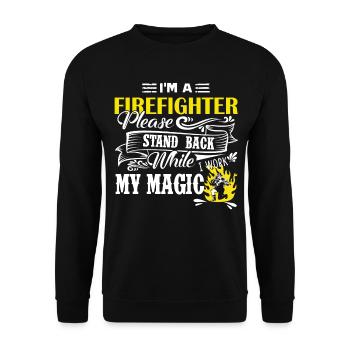 Firefighter I Am A Firefighter - Unisex Sweatshirt - black - Front - Alina (178cm) & Michal (187cm)