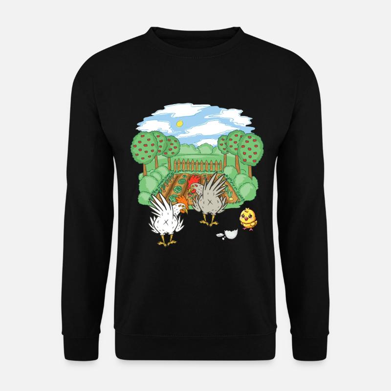 Garten Hobbygärtner Hühner Huhn Küken Eier - Unisex Pullover - Schwarz