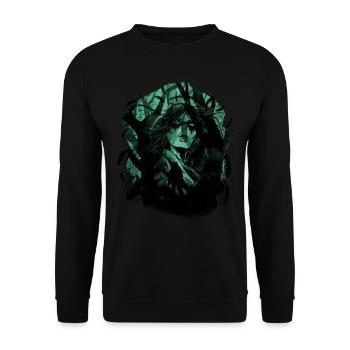Nature Forest Shaman Shaman Nature Lovers - Unisex Sweatshirt - black - Front - Alina (178cm) & Michal (187cm)