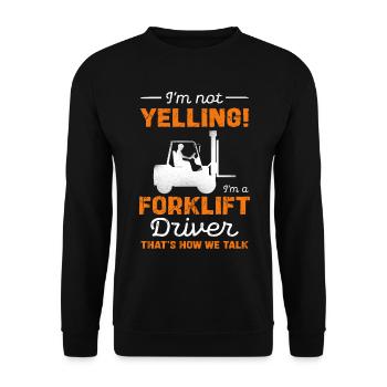 I'm a forklift driver and that's how we talk - Unisex Sweatshirt - black - Front - Alina (178cm) & Michal (187cm)