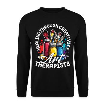 Healing Through Creativity, Art Therapist - Unisex Sweatshirt - black - Front - Alina (178cm) & Michal (187cm)