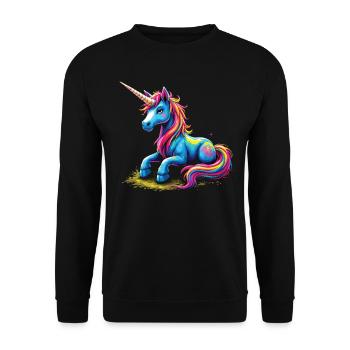 Cute Unicorn Magical Gift Idea Unicorn Fans - Unisex Sweatshirt - black - Front - Alina (178cm) & Michal (187cm)