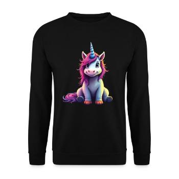 Cute Unicorn Magical Gift Idea Unicorn Fans - Unisex Sweatshirt - black - Front - Alina (178cm) & Michal (187cm)