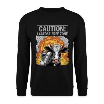 Lactose intolerance Lactose intolerant - Unisex Sweatshirt - black - Front - Alina (178cm) & Michal (187cm)