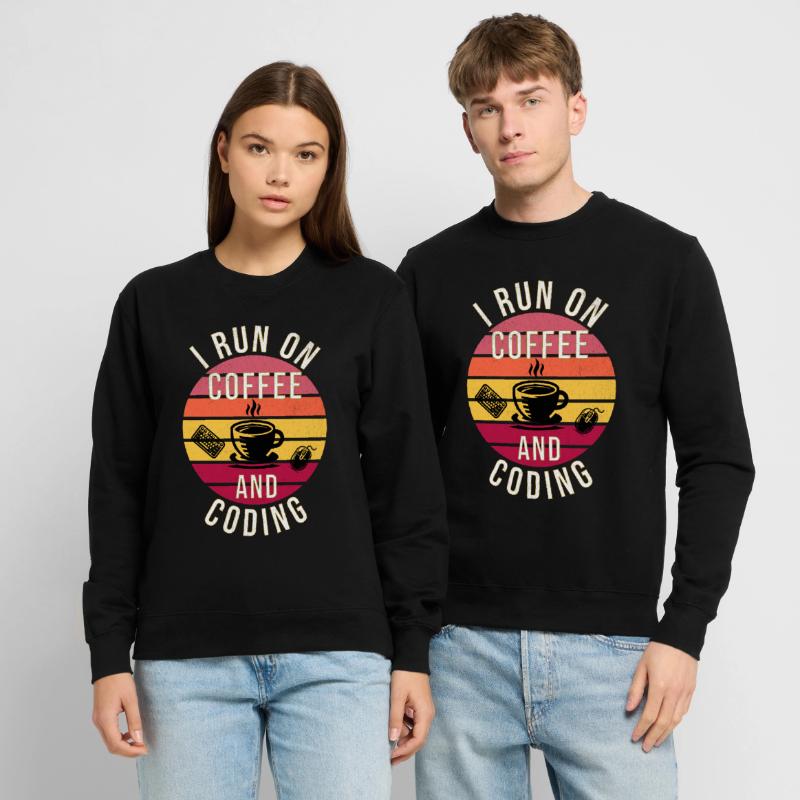 I Run on Coffee and Coding – Programmer Style Unisex Sweatshirt