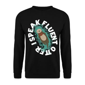 Loutre Je parle couramment Loutre - Sweat-shirt Unisexe - noir - Devant - Alina (178cm) & Michal (187cm)