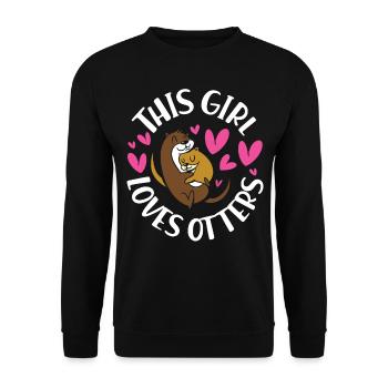 Otter Girl This Girl Loves Otters - Unisex Sweatshirt - black - Front - Alina (178cm) & Michal (187cm)