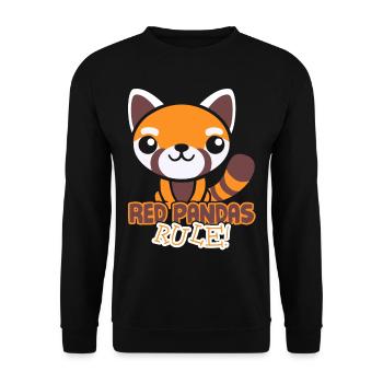 Red Pandas Rule - Unisex Sweatshirt - black - Front - Alina (178cm) & Michal (187cm)