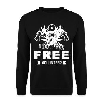 Firefighter Volunteer Firefighter - Unisex Sweatshirt - black - Front - Alina (178cm) & Michal (187cm)