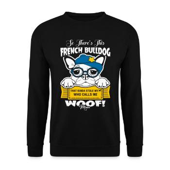 French Bulldog Calls Me Mom - Unisex Sweatshirt - black - Front - Alina (178cm) & Michal (187cm)