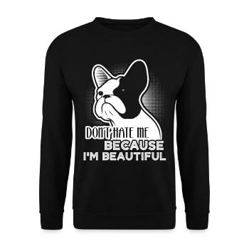 French Bulldog Dog Lover - Unisex Sweatshirt - black - Front - Alina (178cm) & Michal (187cm)