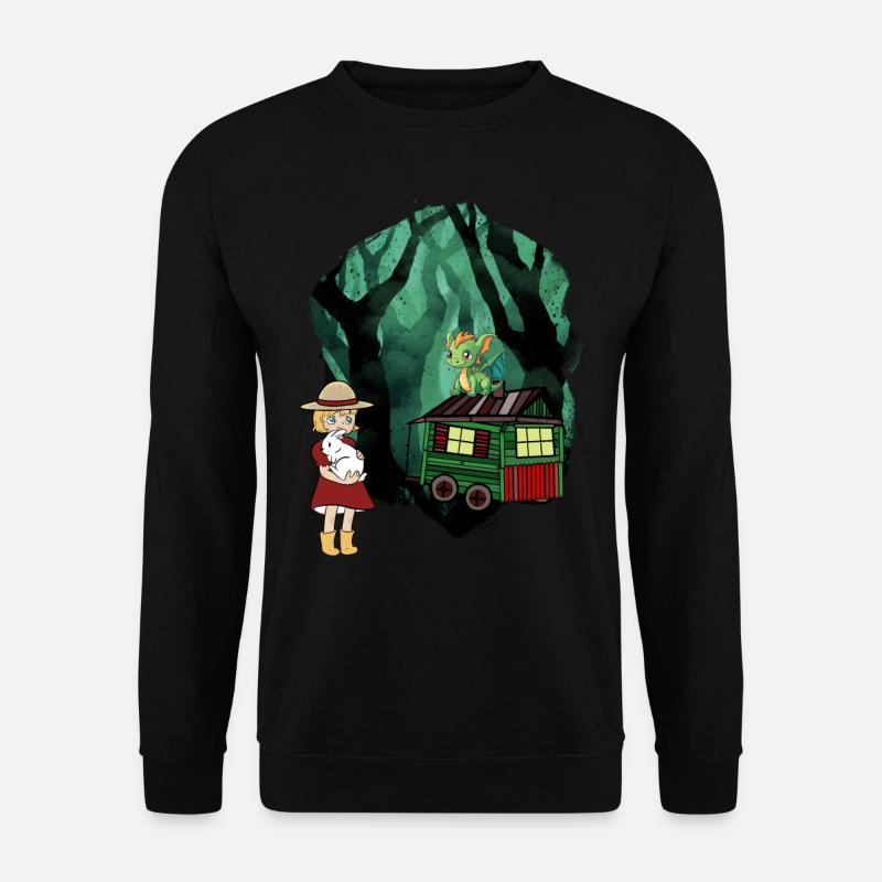 Märchen Märchenfigur Drache Wald Abenteuer - Unisex Pullover - Schwarz