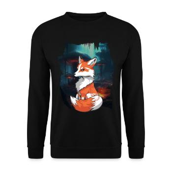 Renard, Renards, Forêt, Conte de fées, Conte, Personnage, Enfant - Sweat-shirt Unisexe - noir - Devant - Alina (178cm) & Michal (187cm)
