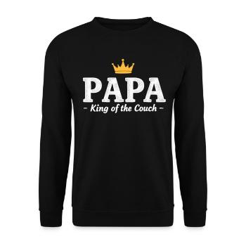 Dad King of the Couch Funny Dad Saying Fathers - Unisex Sweatshirt - black - Front - Alina (178cm) & Michal (187cm)