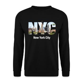 New York – Horizon de New York New York - Sweat-shirt Unisexe - noir - Devant - Alina (178cm) & Michal (187cm)
