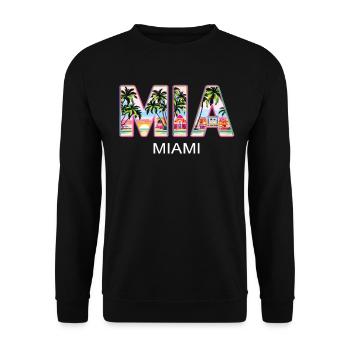Miami Mia Miami – Ambiance tropicale pour les fans des États-Unis - Sweat-shirt Unisexe - noir - Devant - Alina (178cm) & Michal (187cm)