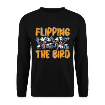 Bird Photography Flipping The Bird Ornithologist - Unisex Sweatshirt - black - Front - Alina (178cm) & Michal (187cm)