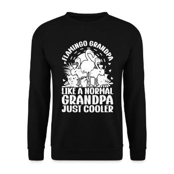 Papi flamant rose comme un papy normal, juste plus frais - Sweat-shirt Unisexe - noir - Devant - Alina (178cm) & Michal (187cm)