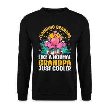 Papi flamant rose comme un papy normal, juste plus frais - Sweat-shirt Unisexe - noir - Devant - Alina (178cm) & Michal (187cm)