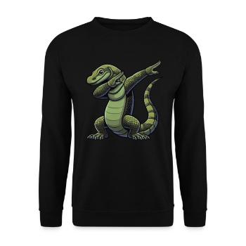 Dragon de Komodo, Lézard varan, Reptile, Dabbing - Sweat-shirt Unisexe - noir - Devant - Alina (178cm) & Michal (187cm)