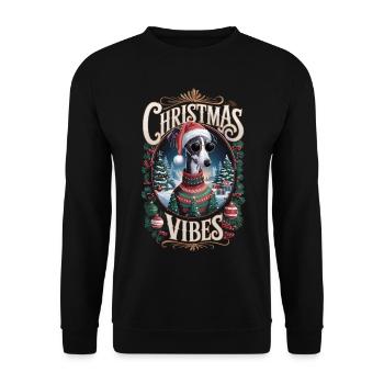 Windhund Christmas Vibes - Unisex Pullover - Schwarz - Vorne - Alina (178cm) & Michal (187cm)