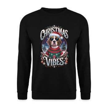 Beagle Christmas Vibes - Unisex Sweatshirt - black - Front - Alina (178cm) & Michal (187cm)