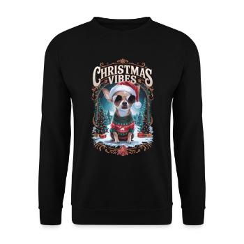 Chihuahua Christmas Vibes - Unisex Sweatshirt - black - Front - Alina (178cm) & Michal (187cm)
