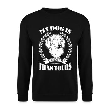 Dachshund Shirt My Dog Is Cooler Than Yours - Unisex Sweatshirt - black - Front - Alina (178cm) & Michal (187cm)