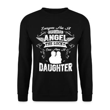 Daughter Guardian Angel - Unisex Sweatshirt - black - Front - Alina (178cm) & Michal (187cm)
