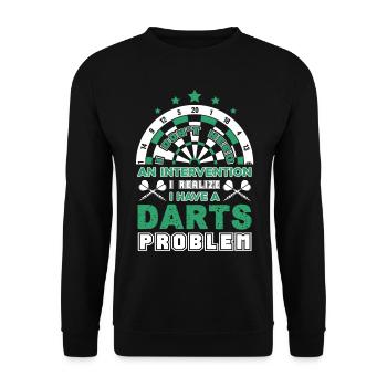 Darts I Have Darts Problem - Unisex Sweatshirt - black - Front - Alina (178cm) & Michal (187cm)